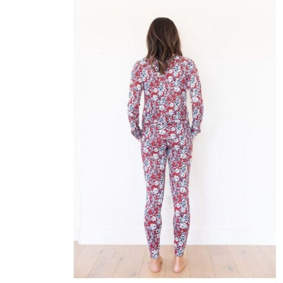 NEW! Cozys Floral Long Sleeve SET in DARK RUST / NAVY FLORAL (S) - Picture 4 of 7